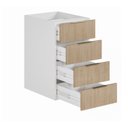 Ver imagem 5 de Balcão Planejado Suspenso 4 Gavetas 40cm sem Tampo sem Rodapé Ipanema CabeCasa MadeiraOriginals Branco/Acácia