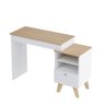 Escrivaninha Penteadeira Dora 1 Gaveta Naturale/branco Artely - 2