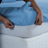 Roupa de Cama King 4 Pç Lençol e Fronhas Premium Percal de Microfibra 400 Fios Liso:azul Claro - 2