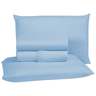 Roupa de Cama King 4 Pç Lençol e Fronhas Premium Percal de Microfibra 400 Fios Liso:azul Claro - 4