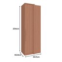 Ver imagem 5 de Guarda Roupa 1 Porta Correr para Canto Reto 841mm Setiba Plus Rimo Carvalho/carvalho