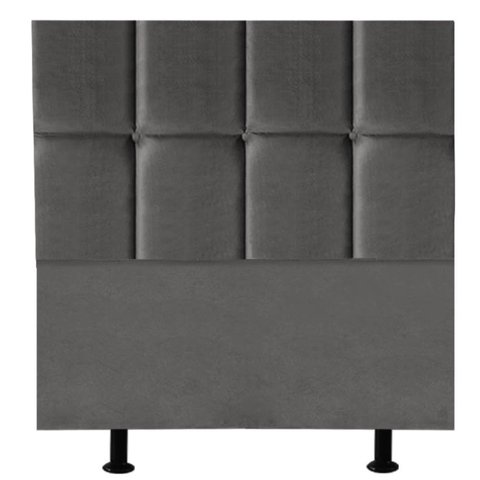 Cabeceira Cama Box Solteiro Estofada Poliana 90 Cm Suede:cinza Escuro