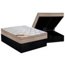 Ver imagem 1 de Cama Box Baú King: Colchão Molas Bonnel Castor Revolution + Base CRC Suede Black(193x203)