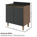 Ver imagem 5 de Balcão com Tampo 2 Portas MDF 70 cm Kali 1222122 Carvalho Toq Chumbo Nicioli Carvalho Toq Chumbo