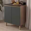 Ver imagem 7 de Balcão com Tampo 2 Portas MDF 70 cm Kali 1222122 Carvalho Toq Chumbo Nicioli Carvalho Toq Chumbo
