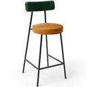 Ver imagem 3 de Kit 03 Banquetas Baixa Cozinha Sala Jantar Bancada Milão L02 Facto Verde Couríssimo Whisky - lyam