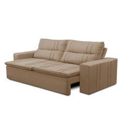 Sofá Retrátil e Reclinável 2 Lugares com Molas 1,50m Elisa Suede Cappuccino Rover & Beato - 6