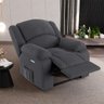 Poltrona do Papai Reclinável Sala de Cinema Barcelona Elétrica Touch Massagem Usb Veludo Cinza Grafi - 5