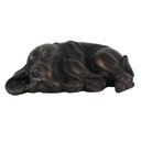 Ver imagem 1 de Escultura Cachorro Decorativo Resina Bronze e Preto 15,4cm