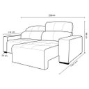 Ver imagem 5 de Sofá de Couro 2 Lugares Alabama 230cm USB M06 Cor Blue Bicolor 502 - Amarena Móveis SOFÁ 2 LUGARES 3