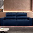 Ver imagem 2 de Sofá de Couro 2 Lugares Alabama 230cm USB M06 Cor Blue Bicolor 502 - Amarena Móveis SOFÁ 2 LUGARES 3