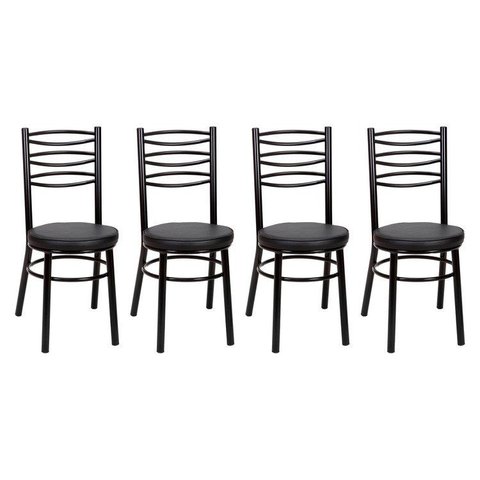 Conjunto 4 Cadeiras para Sala de Jantar Debrum Pintada/Preto