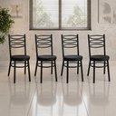 Ver imagem 3 de Conjunto 4 Cadeiras para Sala de Jantar Debrum Pintada/Preto