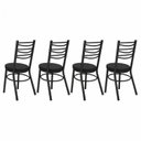 Ver imagem 2 de Conjunto 4 Cadeiras para Sala de Jantar Debrum Pintada/Preto