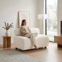 Ver imagem 3 de Sofá Namoradeira e KIT2 Poltronas para Sala Nara Bouclê Ted D03 - D'Rossi
