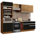 Ver imagem 3 de Armário de Cozinha Completa 270cm Rustic/Preto/Rustic Jade Madesa 09