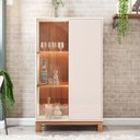 Ver imagem 2 de Cristaleira 1 Porta Iluminação Interna Led Jace Bege Caemmun