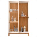 Ver imagem 5 de Cristaleira 1 Porta Iluminação Interna Led Jace Bege Caemmun