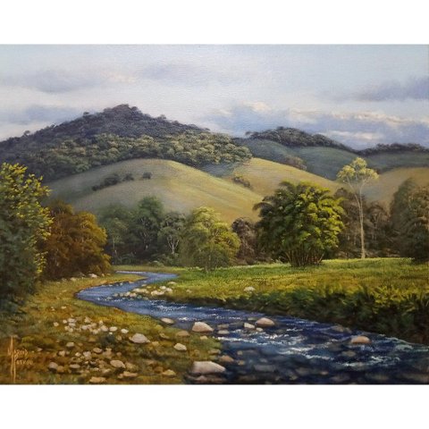 Rio Azul em Rio Grande do Sul Canaleta 50x40cm Tabaco