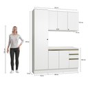 Ver imagem 4 de Armário de Cozinha Compacta 100% Mdf 170cm Branco Celeste Kappesberg