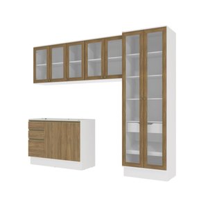 Lavanderia Modulada Kappesberg Celeste 4 Peças Branco/nogueira 272cm