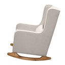 Ver imagem 3 de Poltrona Amamentação Balanço Cadeira Descanso Aquila Retrô Puff Linho Bege