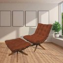 Ver imagem 2 de Kit Poltrona Com Puff Costela Base Em Madeira Giratória