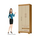 Ver imagem 6 de Guarda-Roupa Solteiro 3 Portas 2 Gavetas com Pés Saint Off White/Carvalho Americano