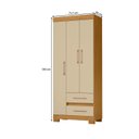 Ver imagem 3 de Guarda-Roupa Solteiro 3 Portas 2 Gavetas com Pés Saint Off White/Carvalho Americano