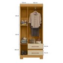 Ver imagem 5 de Guarda-Roupa Solteiro 3 Portas 2 Gavetas com Pés Saint Off White/Carvalho Americano
