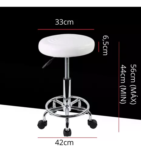 Banqueta Mocho Estetic sem Encosto com Base Giratória Cromada - Branco - 2