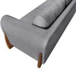 Sofa Jolie 3 Lugares 220cm Pes Boomerang Linho 214 Cinza Ezz - 10