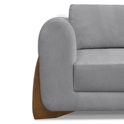 Sofa Jolie 3 Lugares 220cm Pes Boomerang Linho 214 Cinza Ezz - 8
