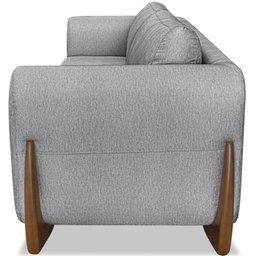 Sofa Jolie 3 Lugares 220cm Pes Boomerang Linho 214 Cinza Ezz - 9