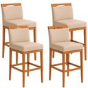 Ver imagem 2 de Kit 4 Banquetas Alta Cozinha Gourmet Conforto Linho:linho Bege