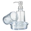 Ver imagem 3 de Kit Lavabo Banheiro Saboneteira Líquida Bandeja Cristal Luxo