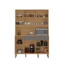 Ver imagem 4 de Cozinha Compacta 5 Portas 2 Gavetas 144,7cm Flora Cinza Freijó/Gris Cinza
