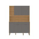 Ver imagem 2 de Cozinha Compacta 5 Portas 2 Gavetas 144,7cm Flora Cinza Freijó/Gris Cinza