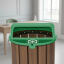 Ver imagem 3 de Lixeira de Madeira Plástica Ecológica 94l - Verde