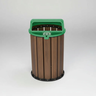Lixeira de Madeira Plástica Ecológica 94l - Verde - 1