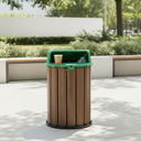 Ver imagem 2 de Lixeira de Madeira Plástica Ecológica 94l - Verde
