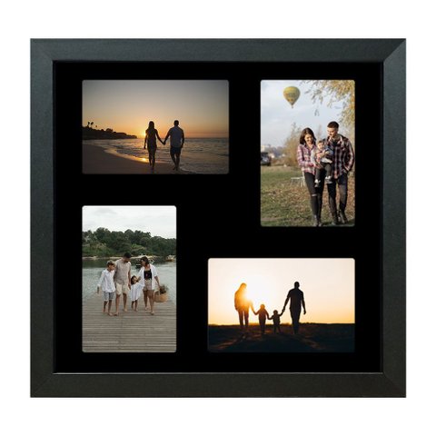 Quadro Multifotos 8 Fotos de 10x15 Paspatur Preto 30x30