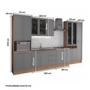 Ver mais imagens de Cozinha Completa com Balcão Milla Uptown 17 Portas 3 Gavetas 380cm Nogal com Cinza Titânio Móveis
