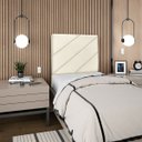 Ver imagem 2 de Cabeceira Estofada Queen Cristal 90cm Suede Bege