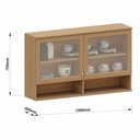 Ver imagem 3 de Armário Aéreo 100 Mdf 2 Portas Vidro Canelado com Nicho Inferior 120cm Duna Luciane Móveis