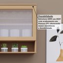 Ver imagem 4 de Armário Aéreo 100 Mdf 2 Portas Vidro Canelado com Nicho Inferior 120cm Duna Luciane Móveis
