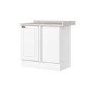Ver imagem 2 de Balcão Canto Reto Amy 1 Porta 1 Prateleira MDF 84cm Branco Casa 812 para Cozinha
