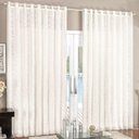 Ver imagem 1 de Cortina 4 Mt Sala Quarto Renda com Voal para Varão Baratissima Palha