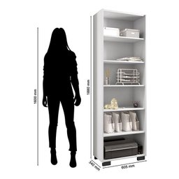 Kit 4 Gaveteiros para Escritório Gávea com Chave e 4 Livreiros Office Branco Fosco – Móveis Leão - 6