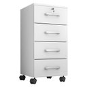 Ver imagem 2 de Kit 4 Gaveteiros para Escritório Gávea com Chave e 4 Livreiros Office Branco Fosco – Móveis Leão